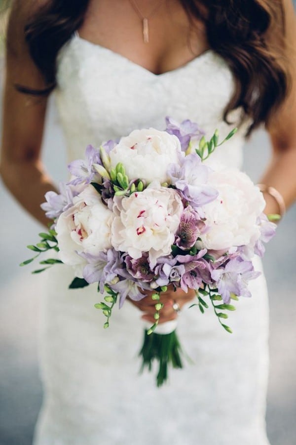 Lilac purple wedding bouquet