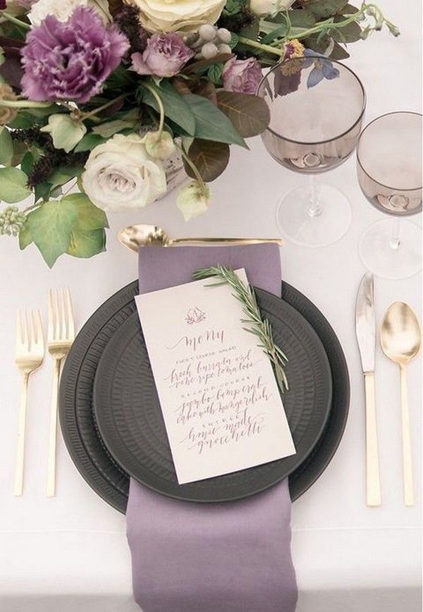 Purple Mauve wedding table ideas