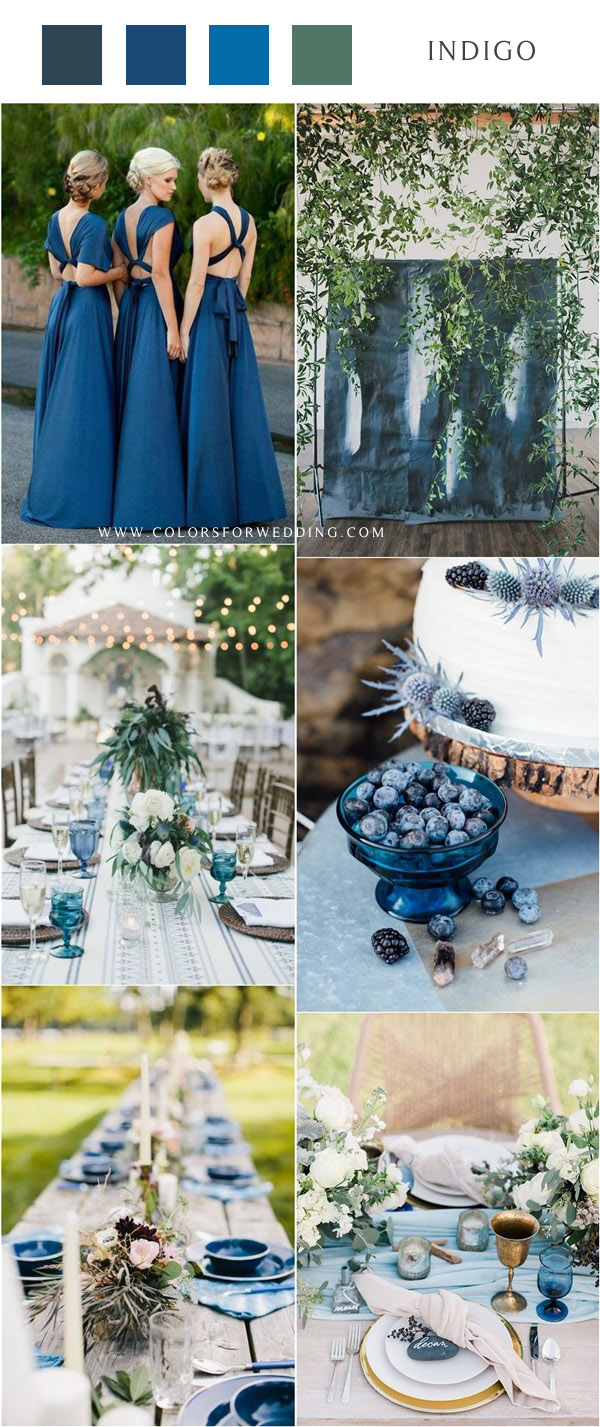 blue wedding color ideas - indigo wedding color ideas