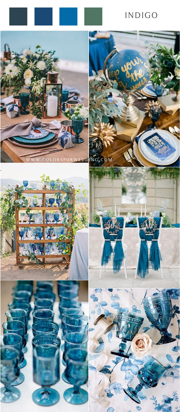 blue wedding color ideas - indigo wedding color ideas
