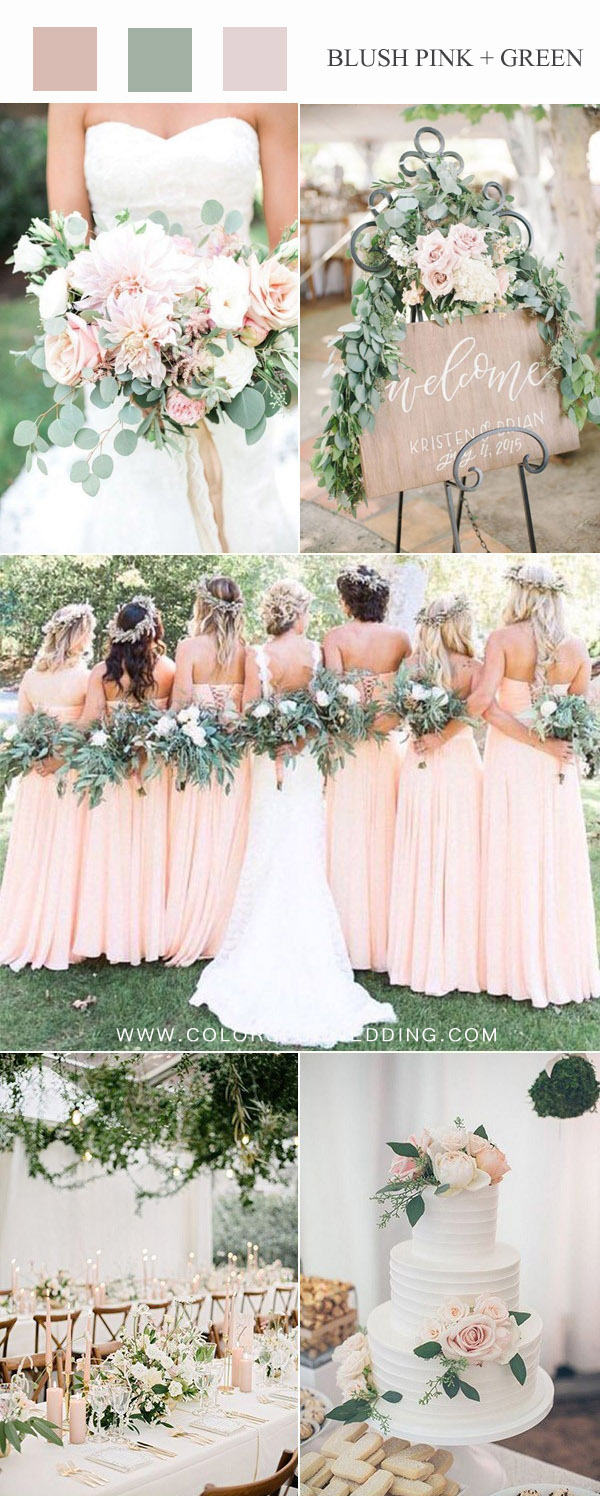 blush pink and green wedding color ideas for spring and summer