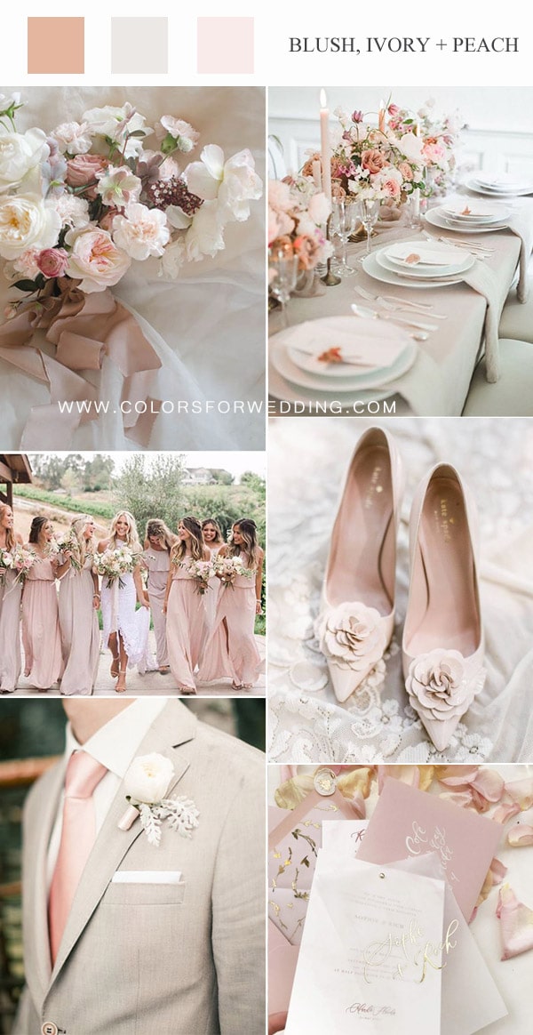 chic and stylish blush and ivory neutral wedding color combos