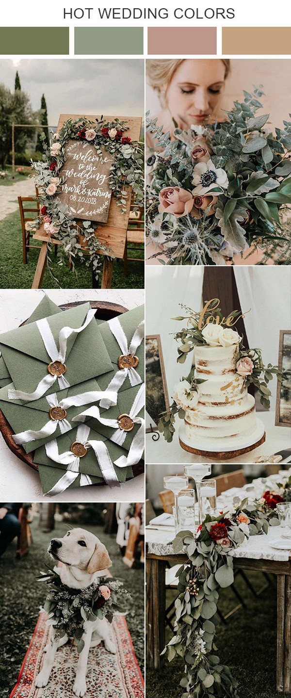 dusty rose and sage green wedding color ideas