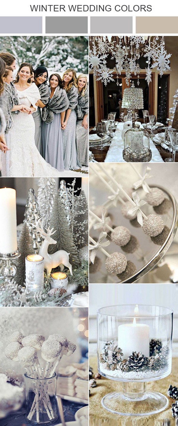 glitter silver winter wedding color ideas