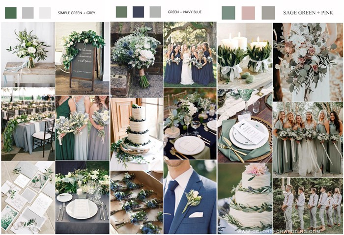 green wedding color palettes and ideas 2020