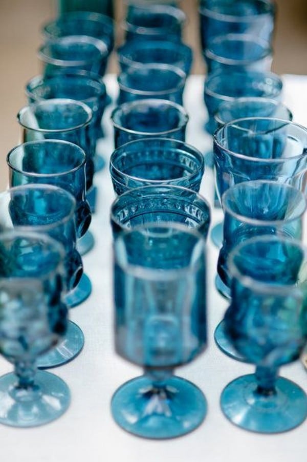 indigo blue wedding glass favors