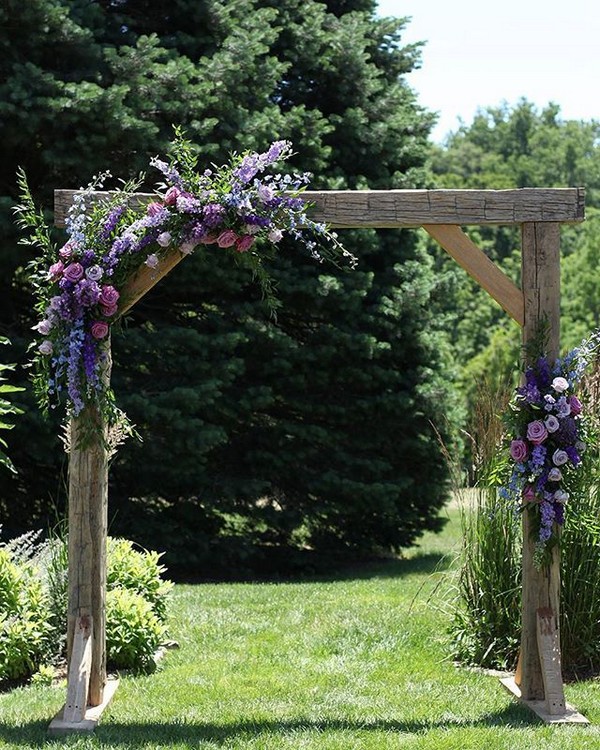 lavender and greenery outdoor wedding backdrop