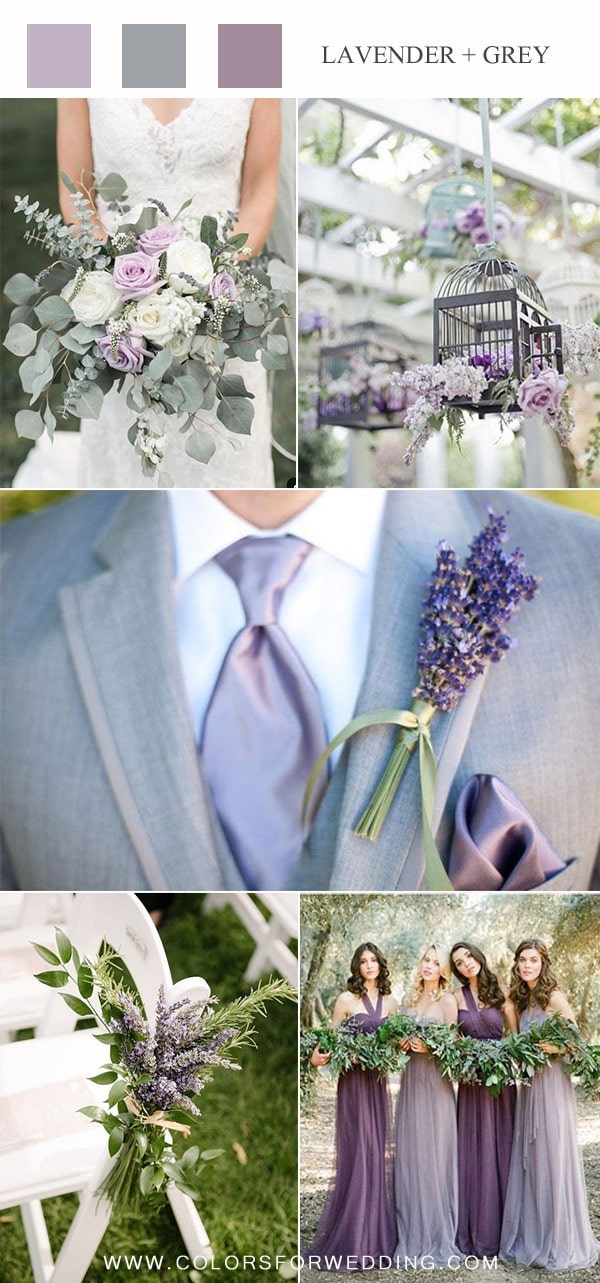 lavender and grey spring wedding colors