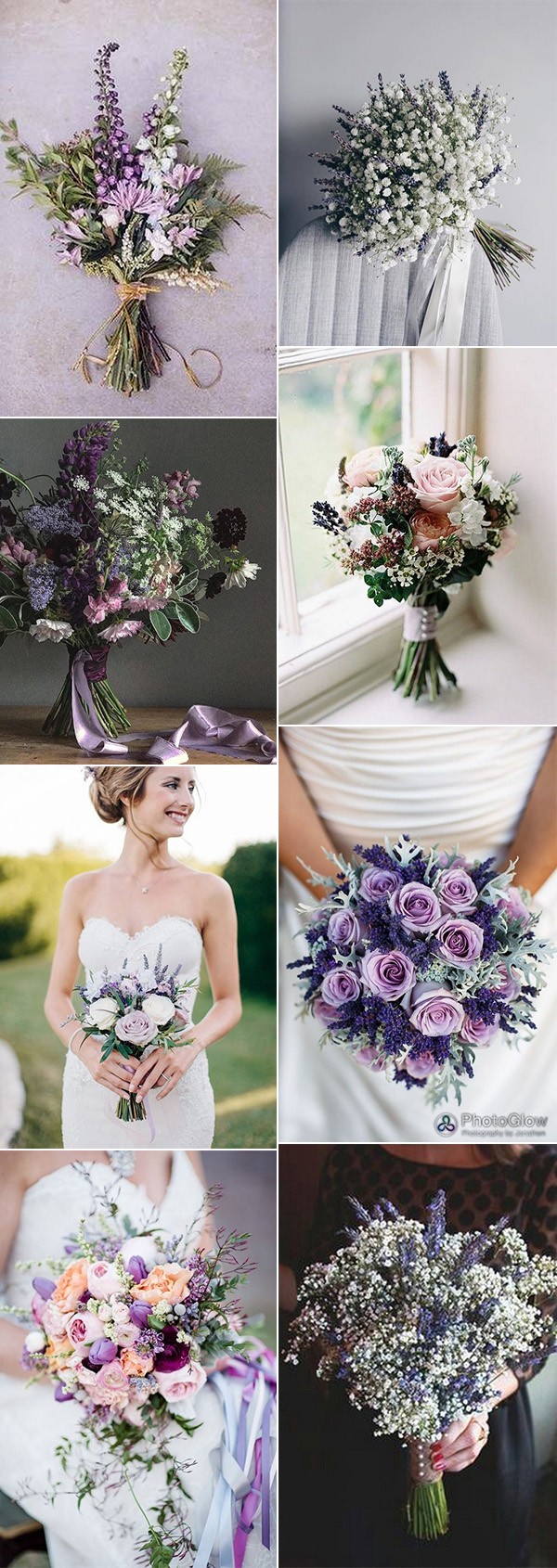 lavender themed wedding bouquets