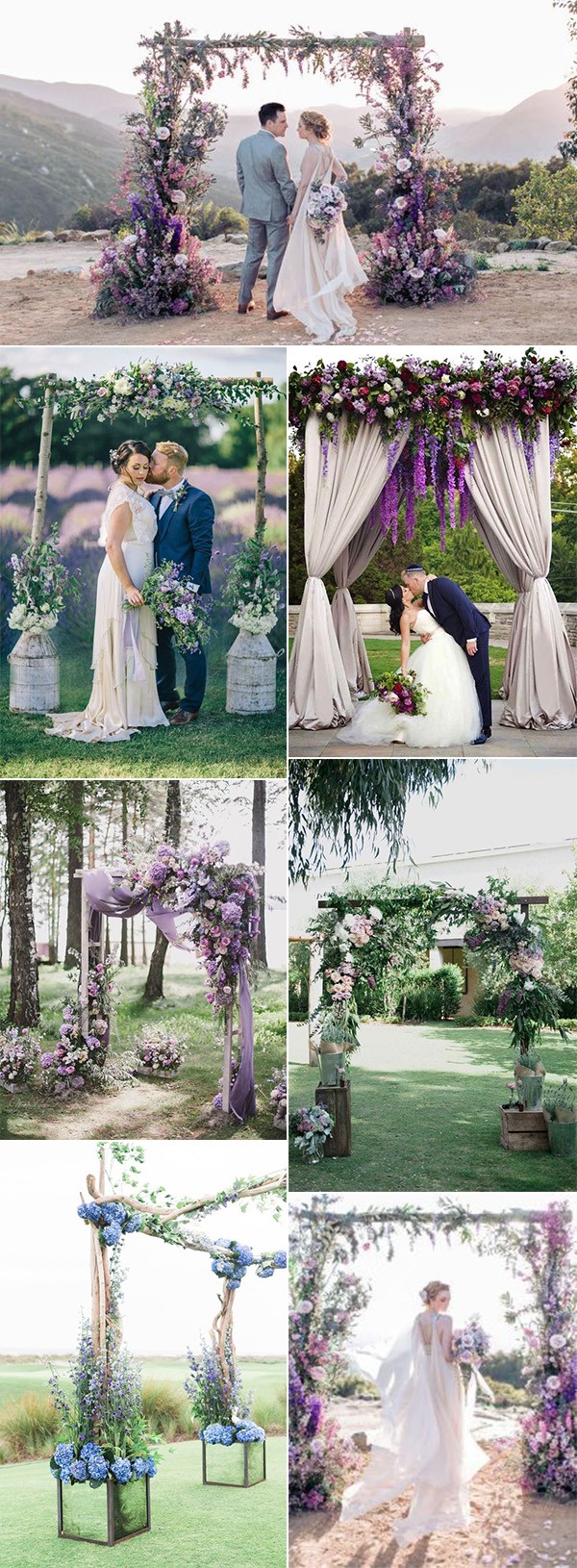 lavender wedding arch decoraiton ideas