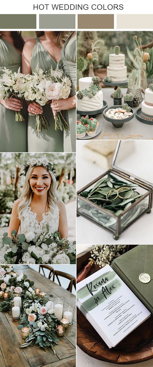 modern sage green wedding color combos