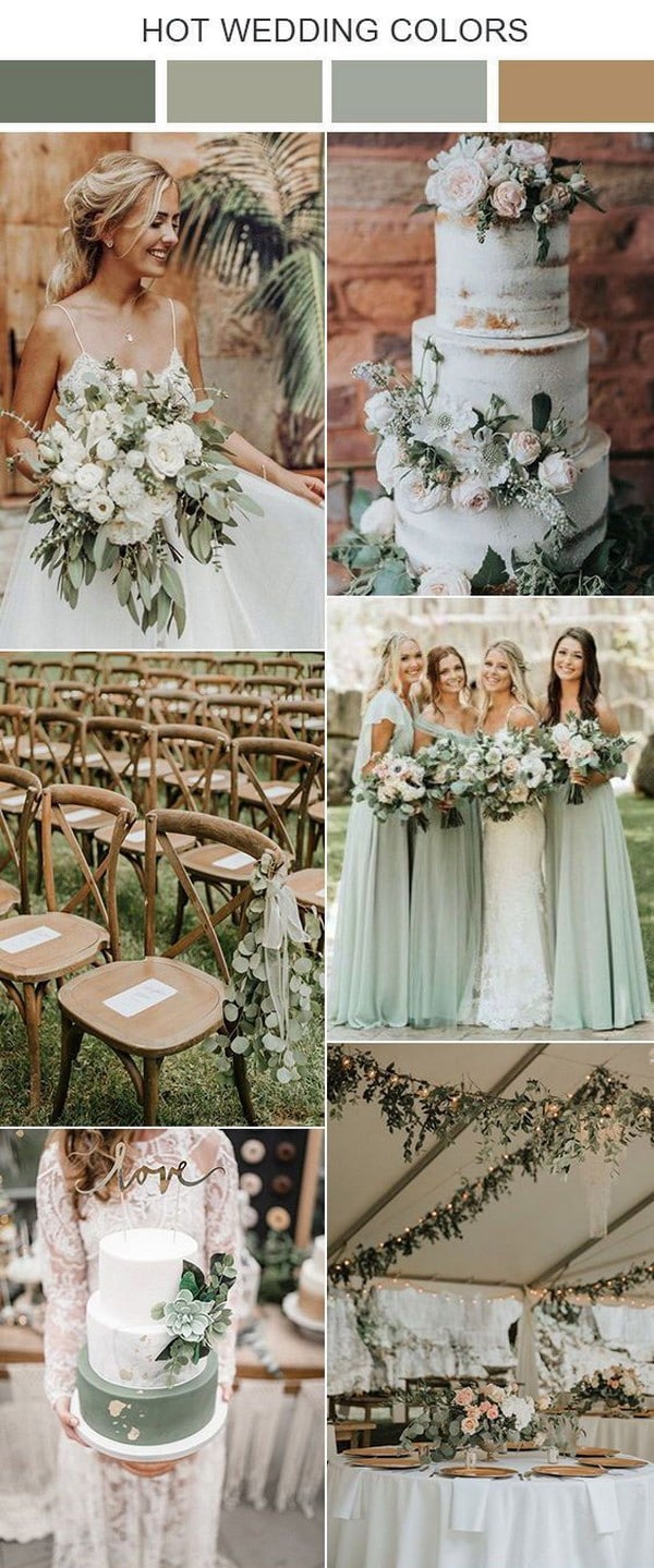 neutral sage green wedding color ideas