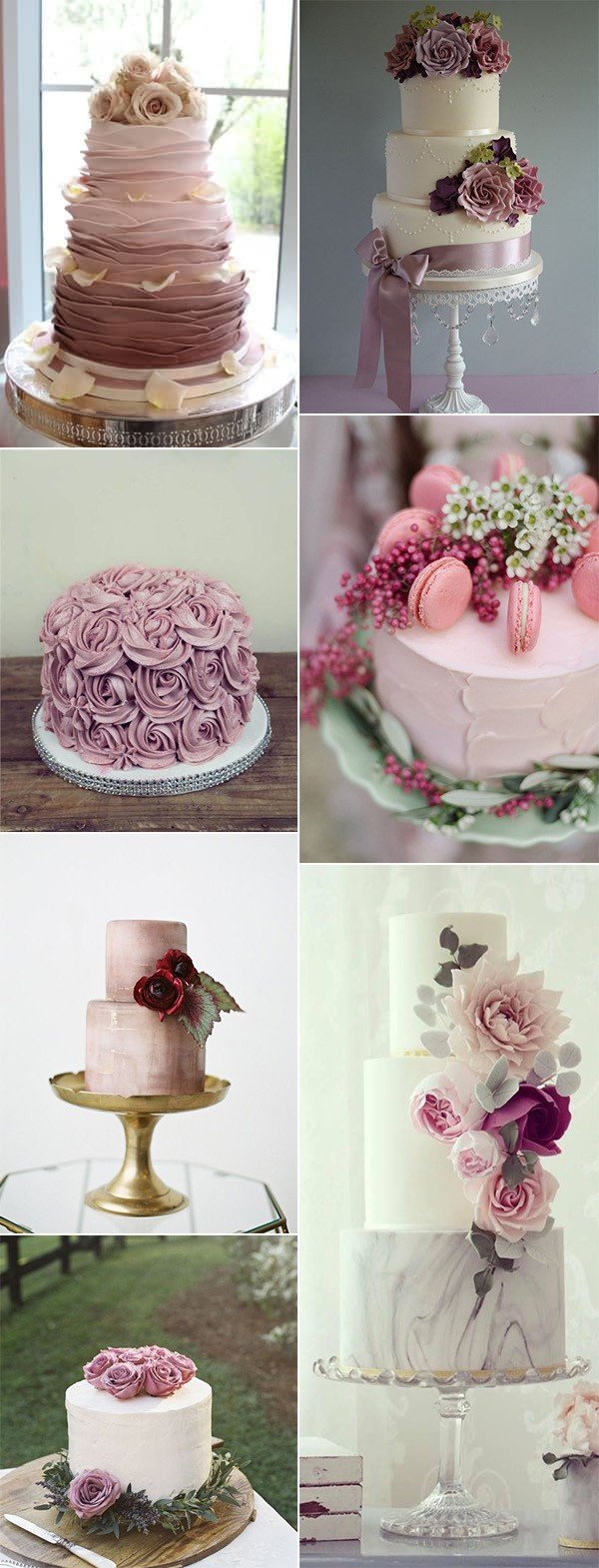 romantic mauve wedding cakes