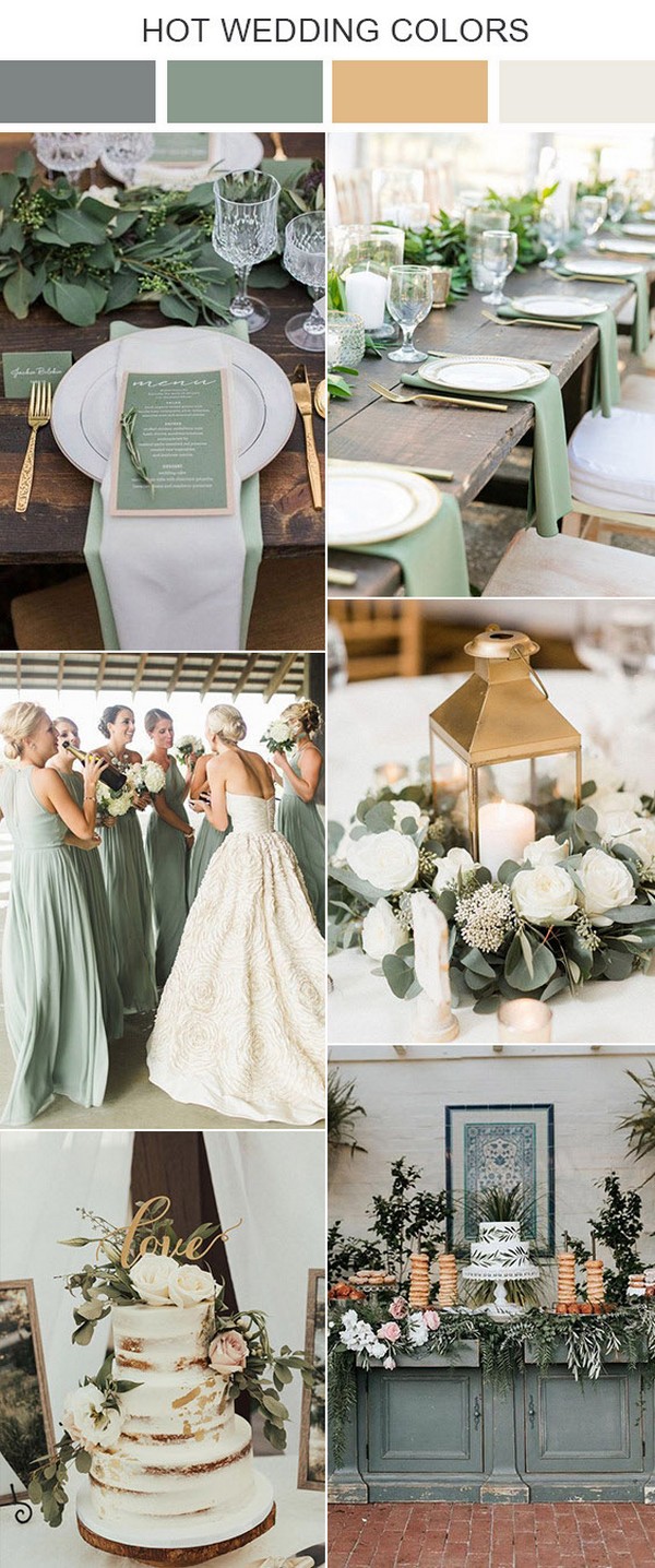 sage green and gold wedding color ideas
