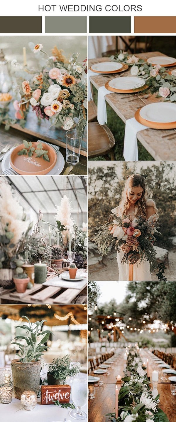 sage green and peach wedding color ideas