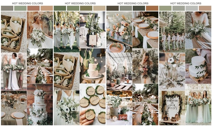 sage green wedding color combos and ideas
