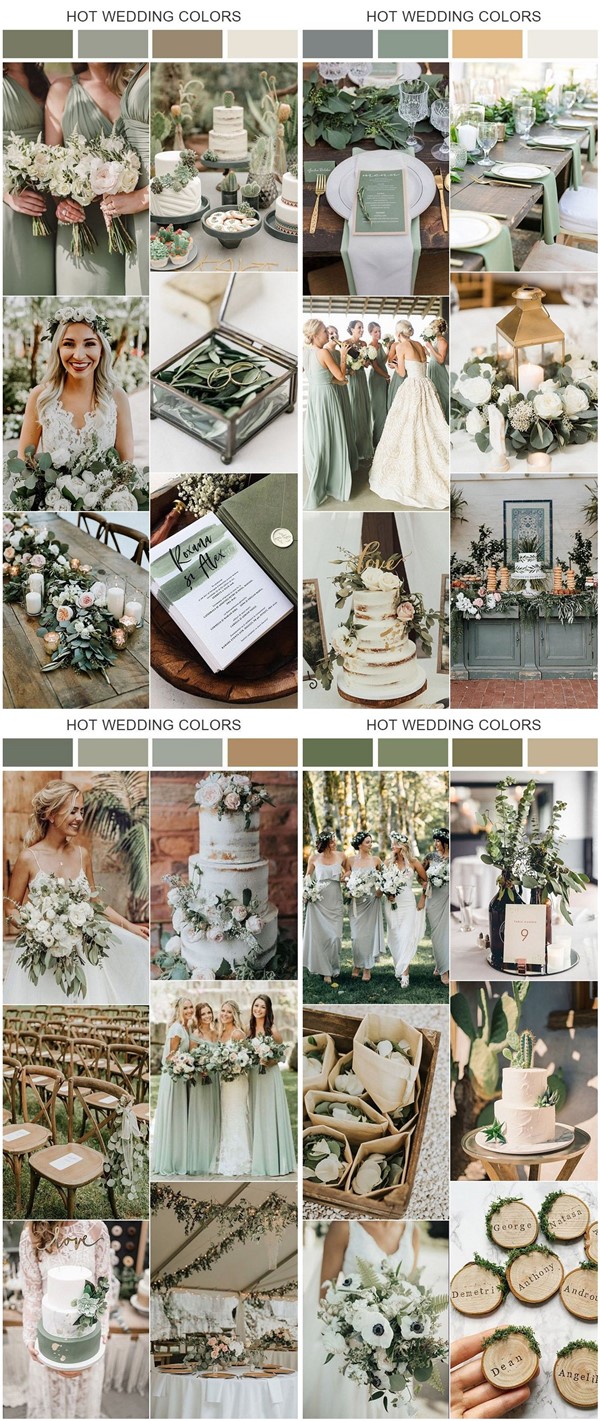sage green wedding color combos and ideas 2020