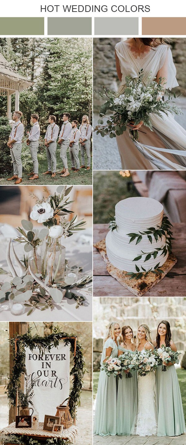 simple and chic modern sage green wedding ideas