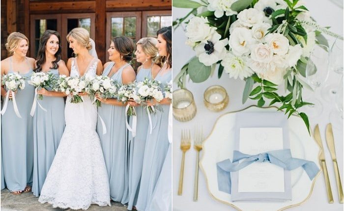 spring summer light blue and greenery wedding color ideas4