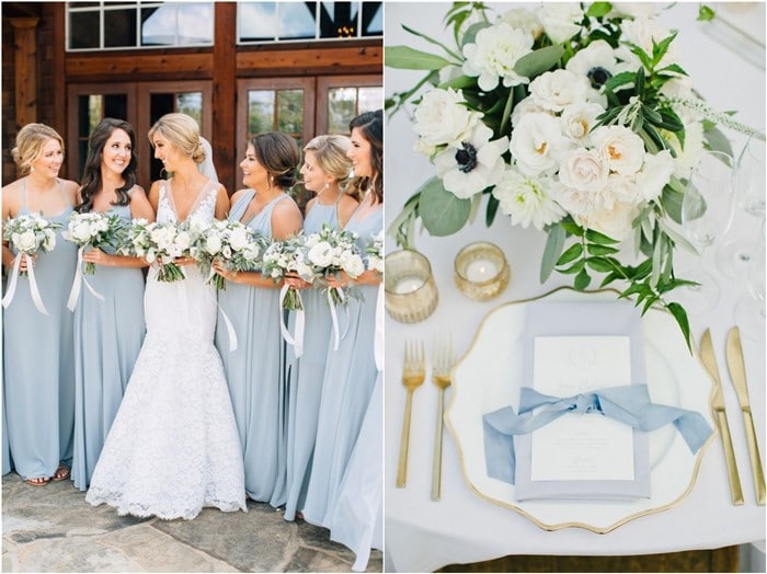 spring summer light blue and greenery wedding color ideas