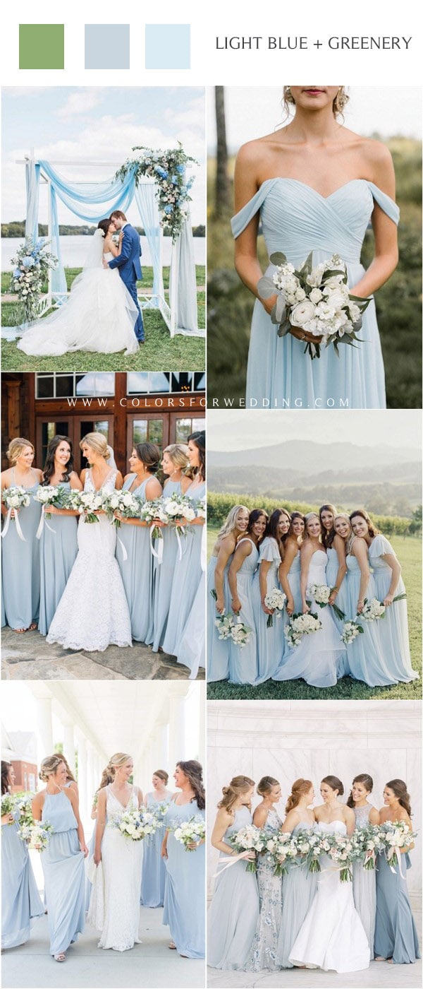 spring summer light blue bridesmaid dresses