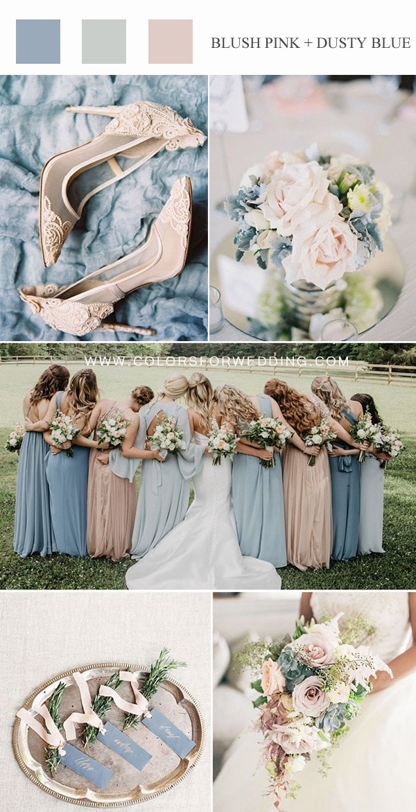 stunning dusty blue and blush pink wedding colors