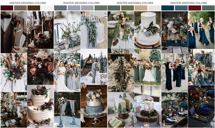 winter wedding color combos and ideas