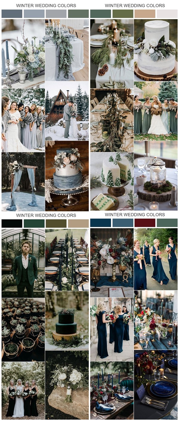 winter wedding color combos and ideas3