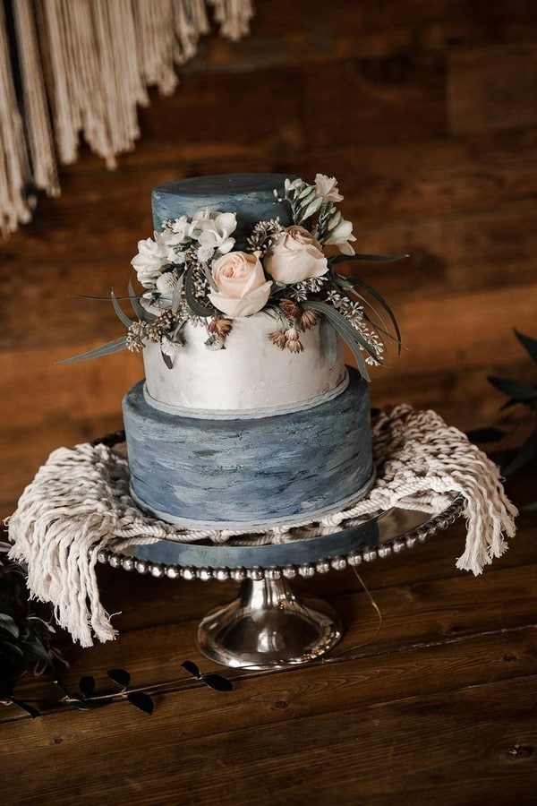 Borrowed Blue Wedding Cake