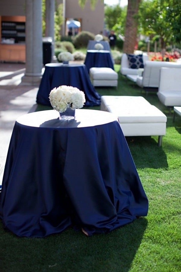 Classic Blue Wedding Cocktail table