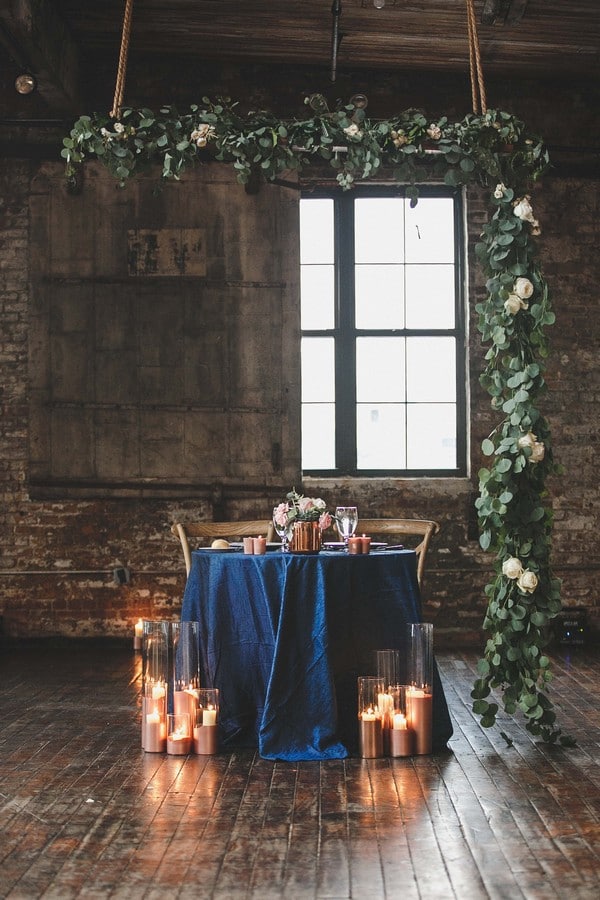 Classic Blue Wedding Sweetheart Table