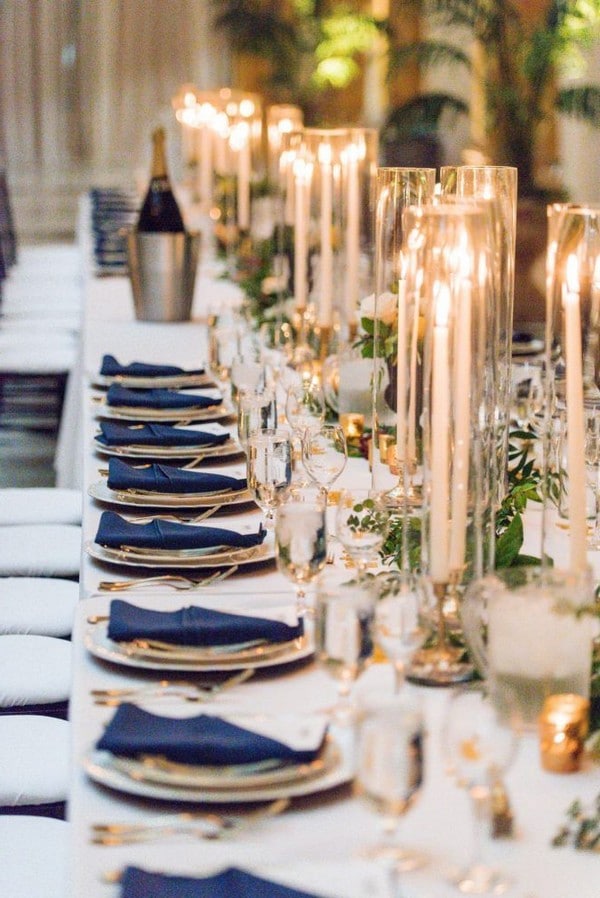 Classic Blue Wedding Table Decoration