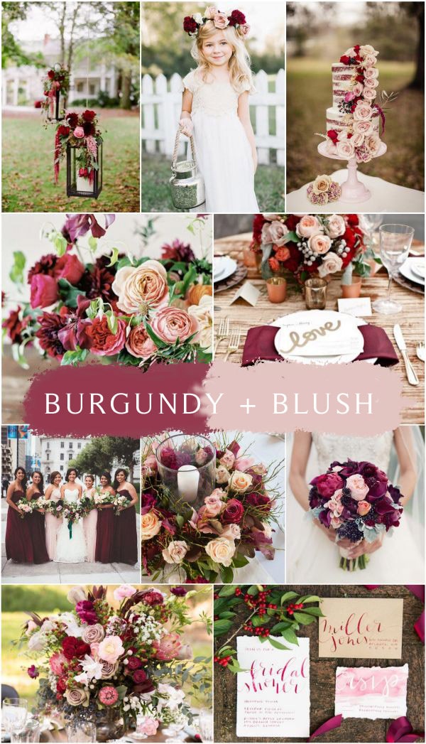 burgundy and blush pink wedding color ideas