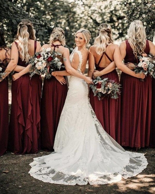 burgundy bridesmaid dresses wedding photo ideas