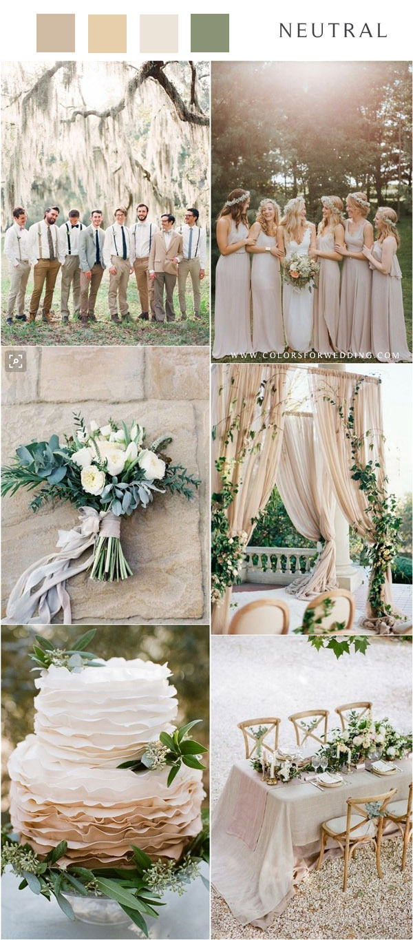 chic neutral wedding color ideas for spring summer wedding3