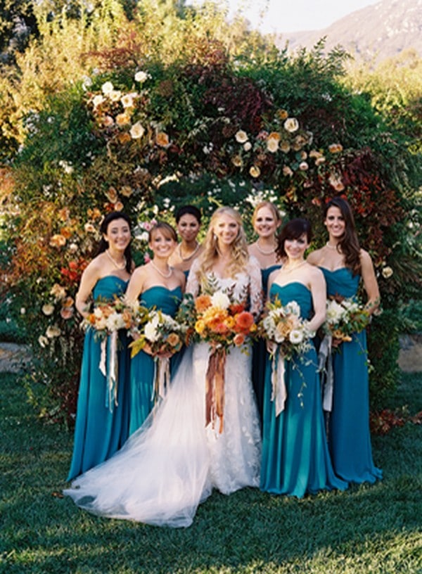 elegant blue bridesmaid dresses