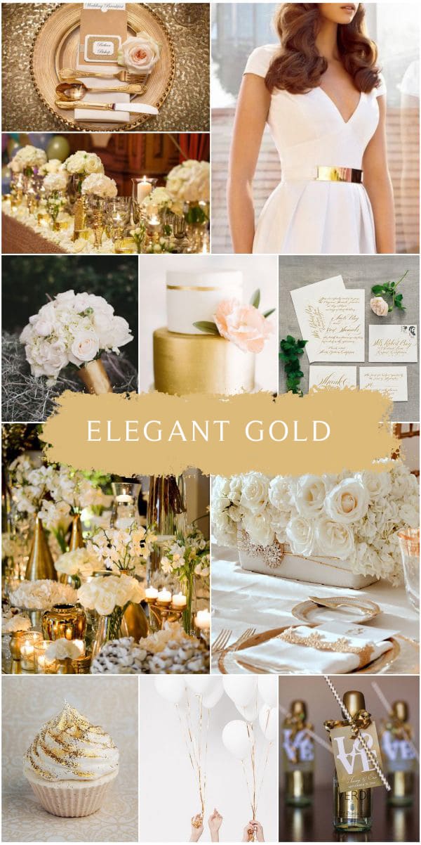 elegant gold wedding color ideas