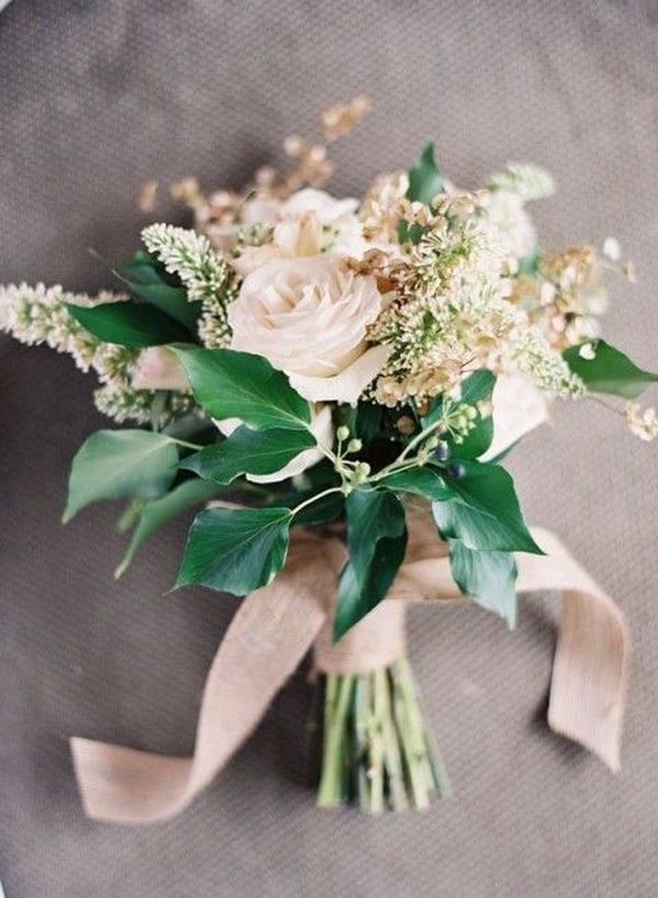 elegant neutral wedding bouquet