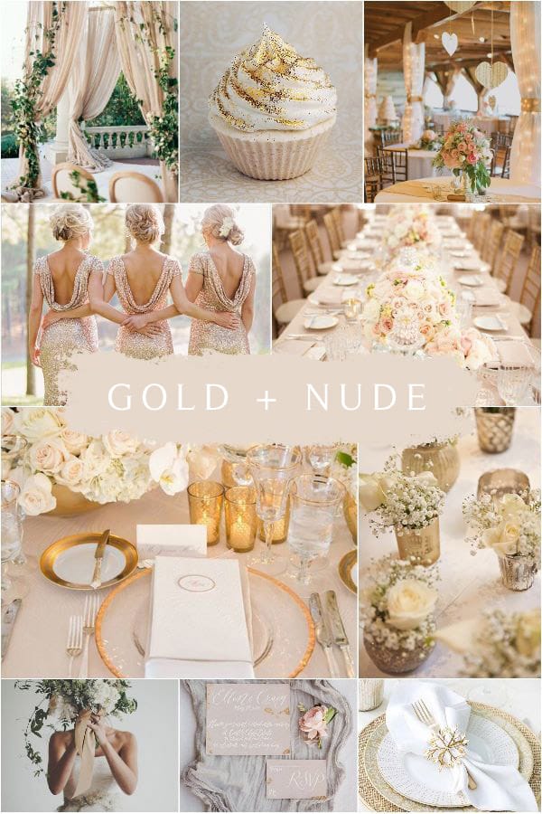 gold and neutral nude wedding color ideas