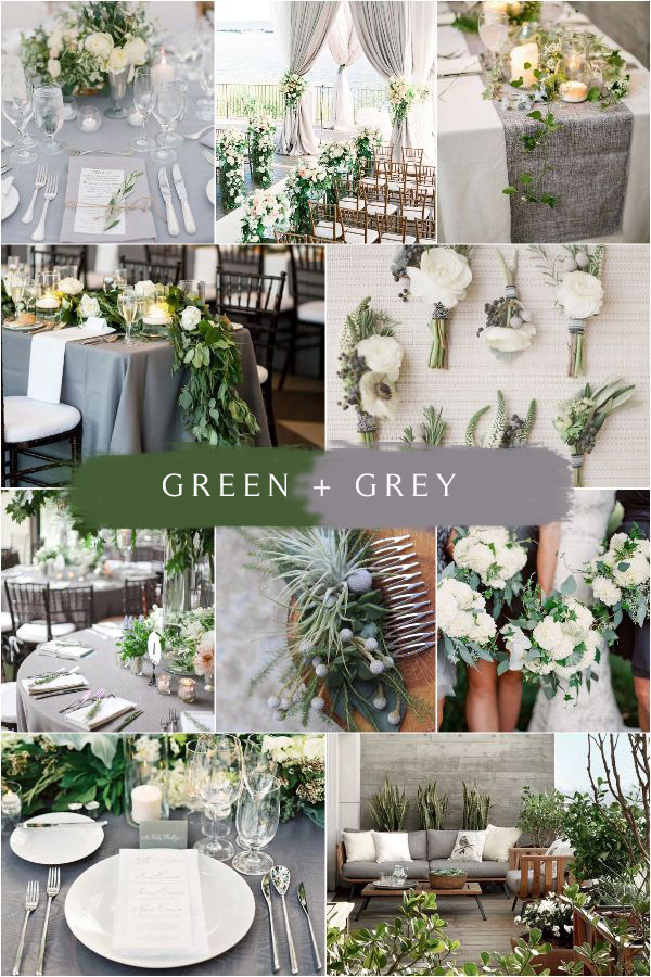 greenery and grey wedding color ideas