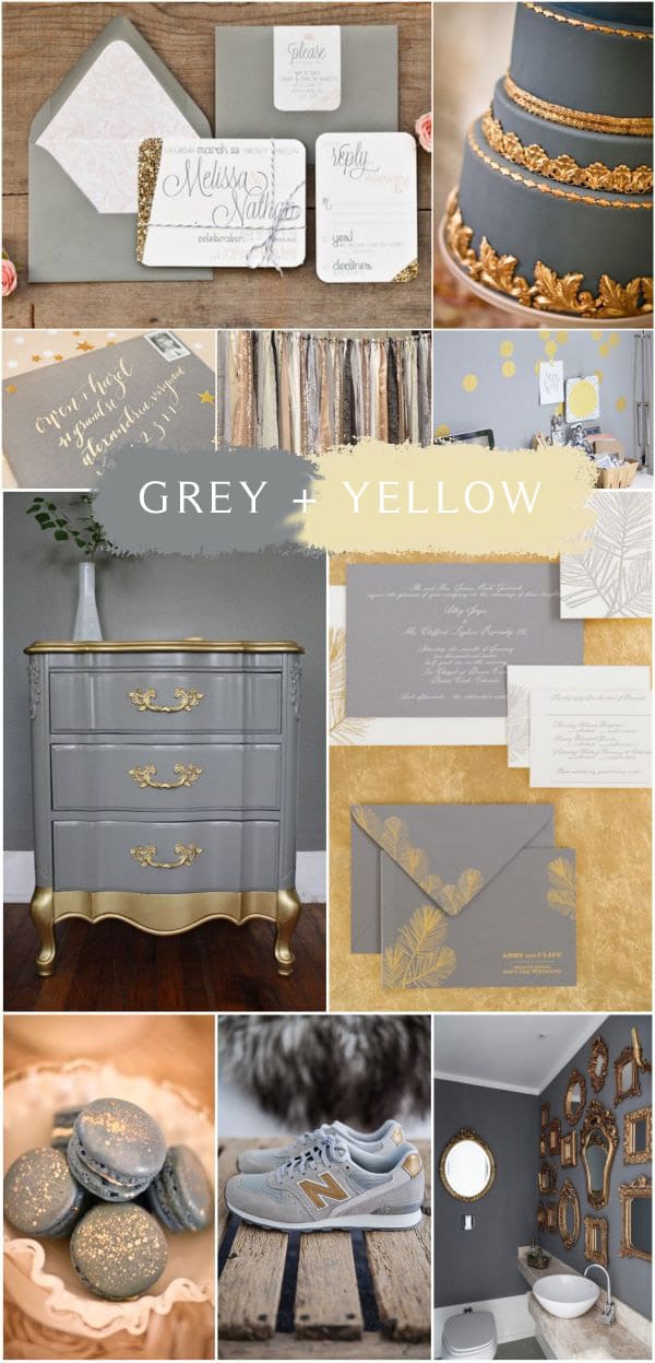 grey and yellow wedding colors