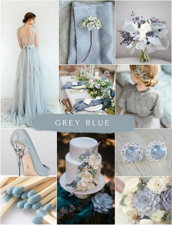 grey blue wedding color ideas
