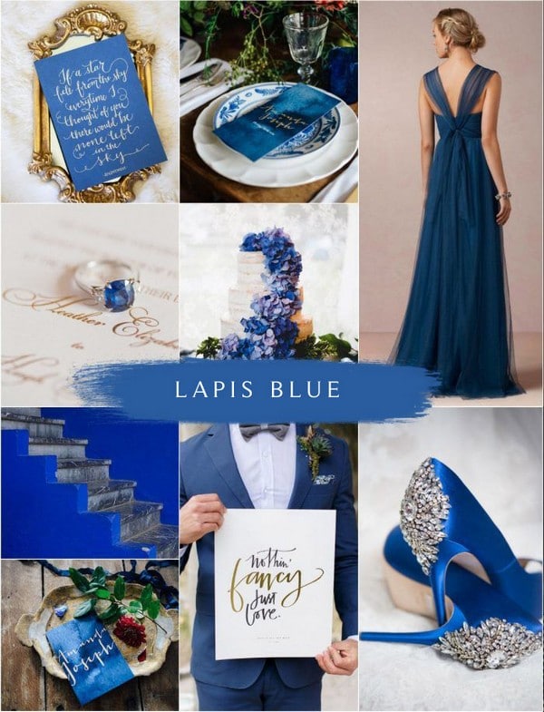 lapis blue wedding color ideas