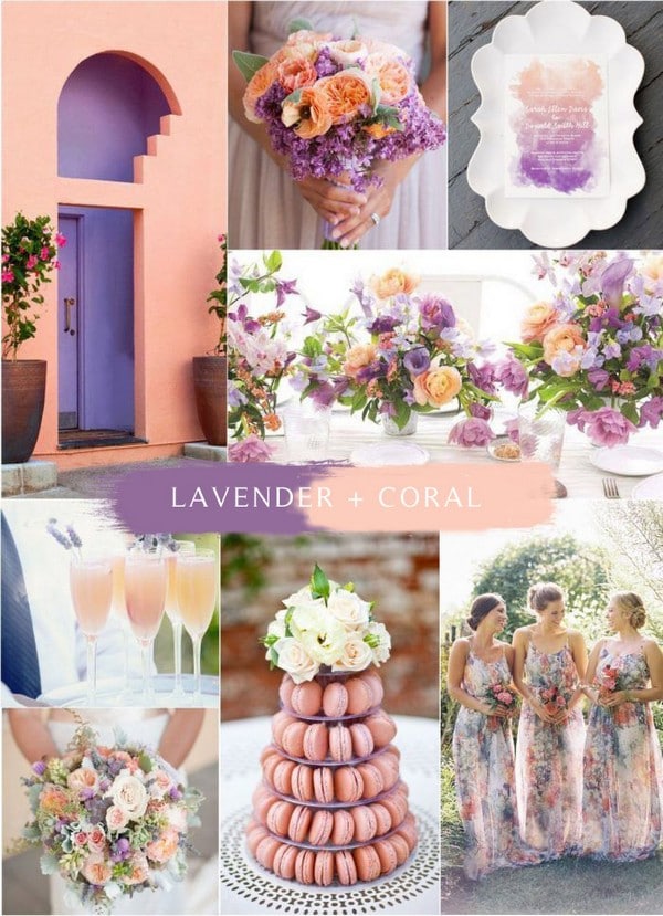 lavender and coral wedding color ideas