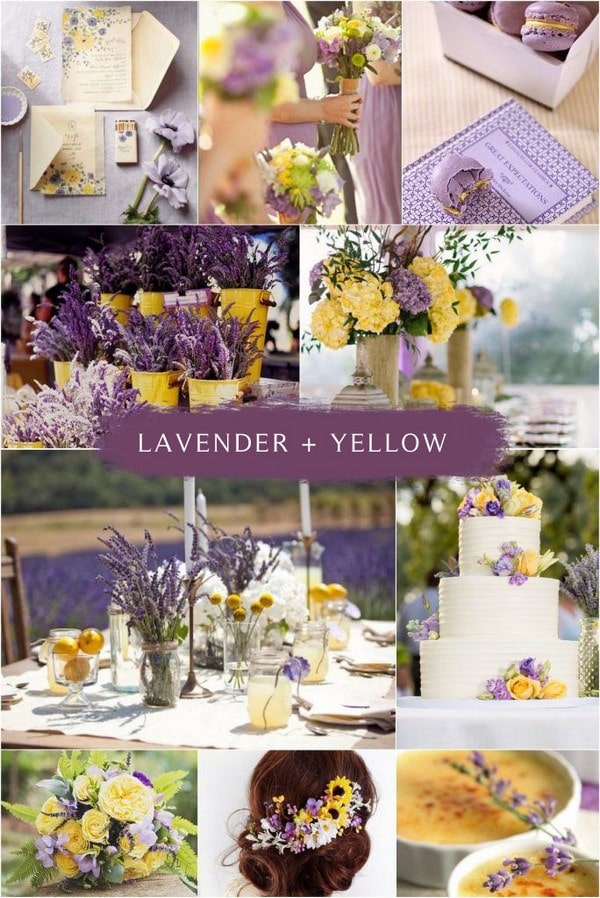 lavender and yellow wedding color ideas