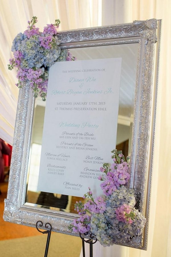 light blue and lilac vintage wedding ideas