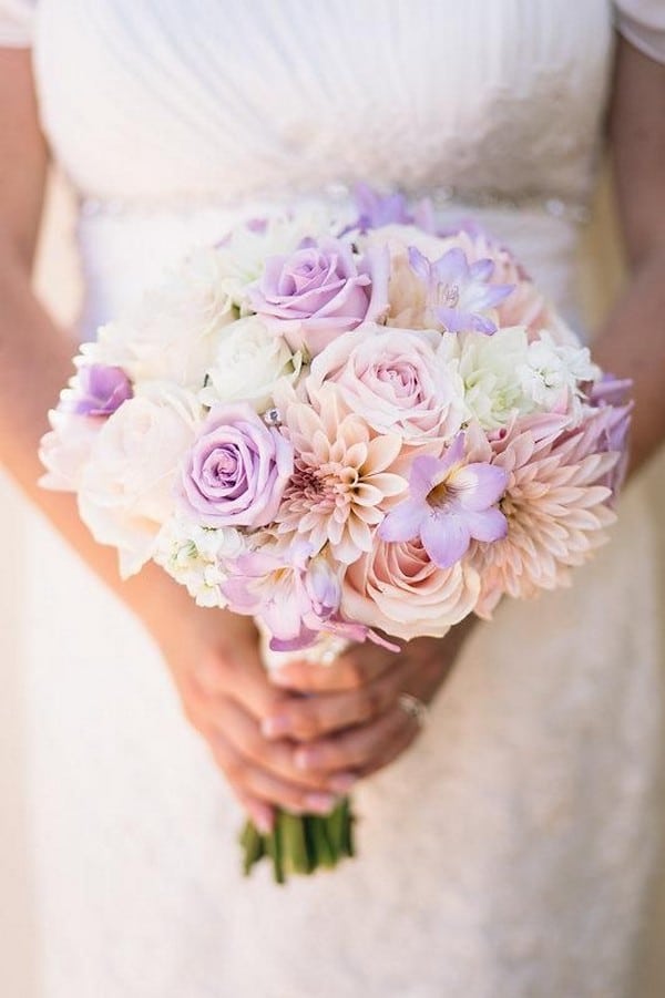 lilac and blush pink wedding bouquet