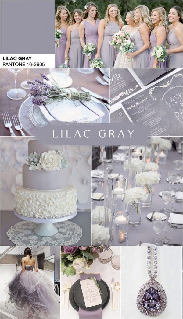 lilac gray wedding color ideas