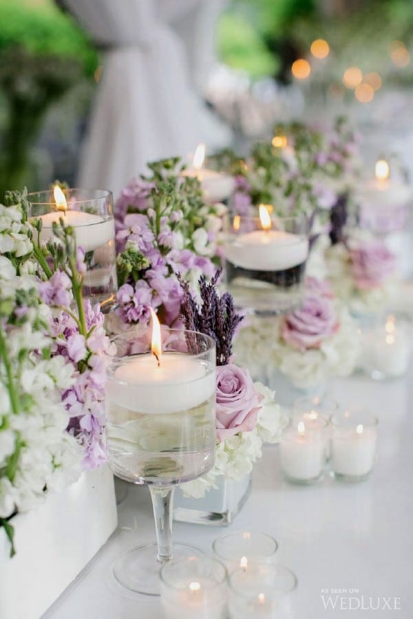 lilac wedding centerpiece