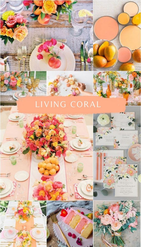 living coral orange wedding color ideas